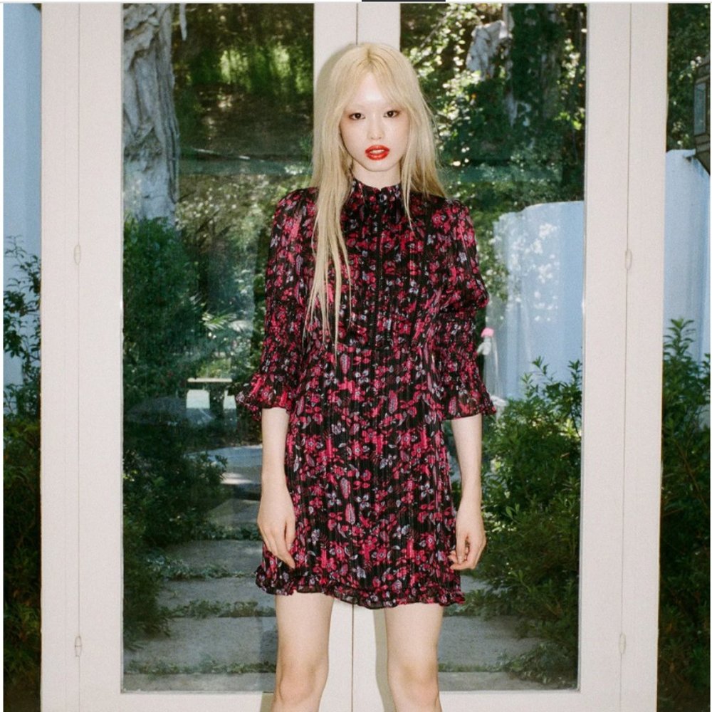 UO floral ruffle mini dress - Picture 4 of 16